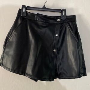 Black Zara leather skort new with tags